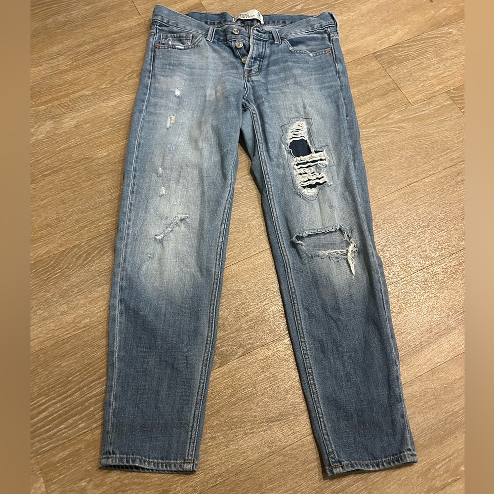 Abercrombie & Fitch A&F Boyfriend Straight Denim Jeans Sz 0 25x25